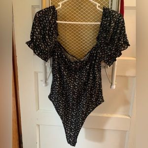 Floral milkmaid bodysuit